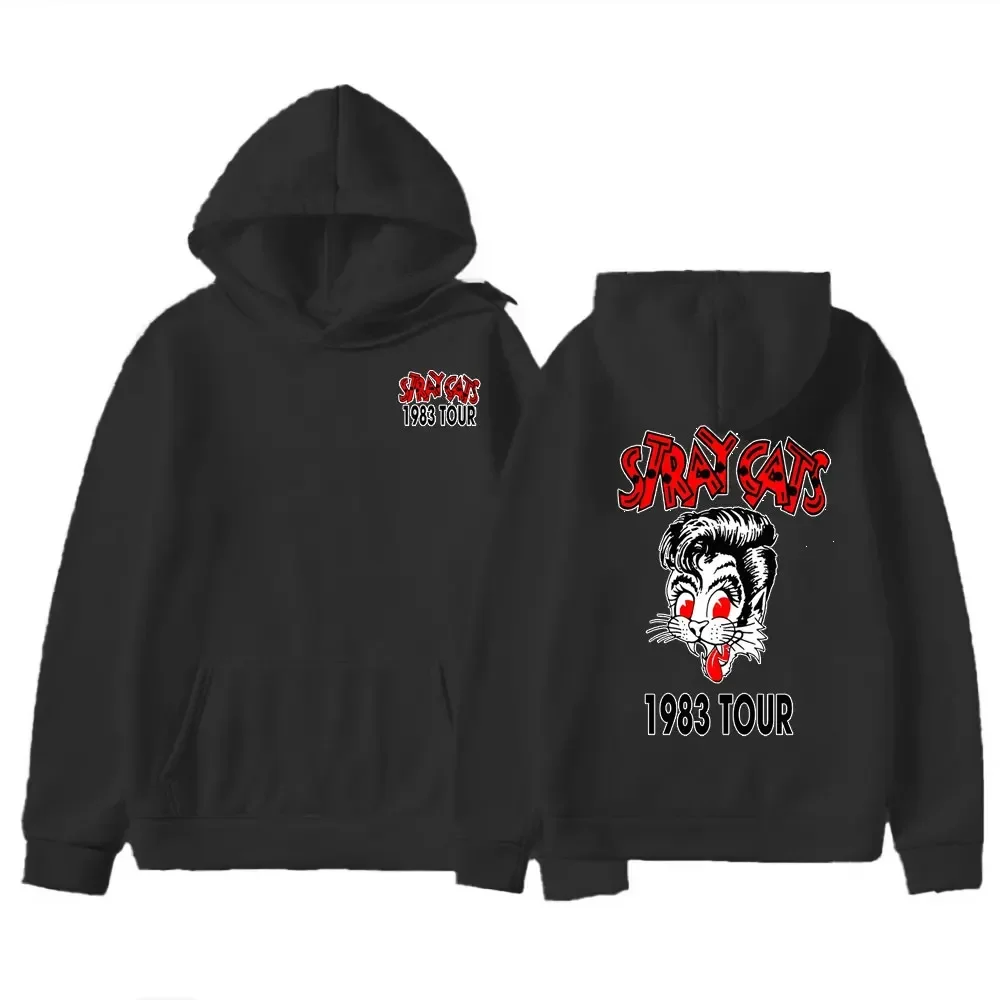 2024 New Hoodie Stray Cat Brian Setzer Lee Rocker Slim Jim Phantom Men's Retro Design Hoodie Hilarious Hip Hop Men's Clothing