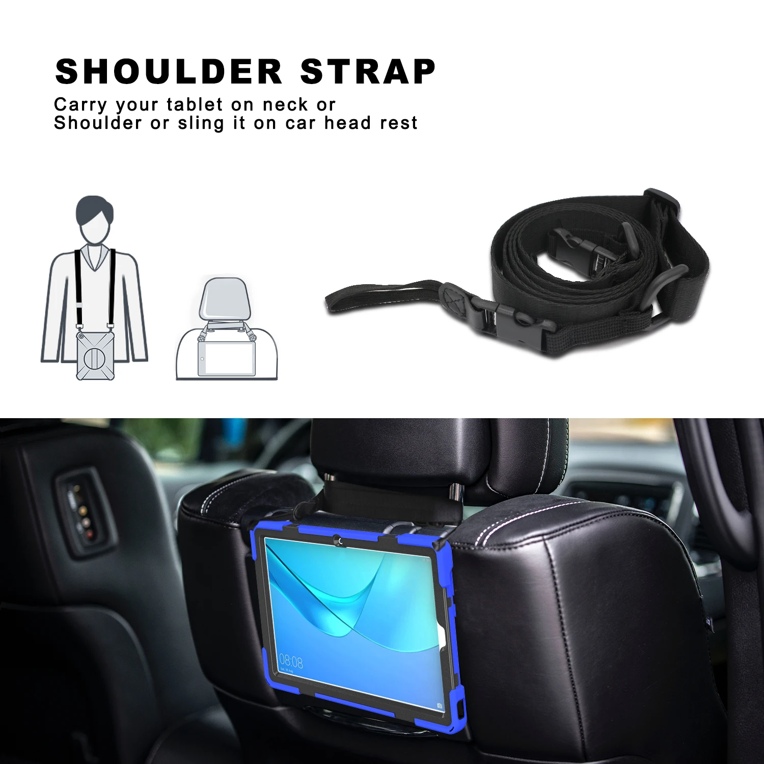 Heavy Duty Case For Huawei MatePad Pro 10.8 10.4 MediaPad M6 M5 10 Pro 10.8 360 Rotating Rugged Stand Cover With Shoulder Strap