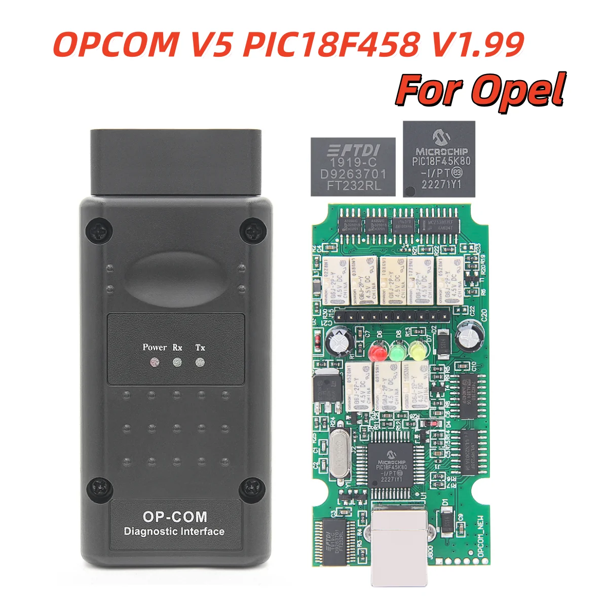 OPCOM V1.99 for Opel Car OBD2 Diagnostic Cable PIC18F458 CAN BUS Flash Firmware Update Auto Scanner Tool Car Diagnostic Tool