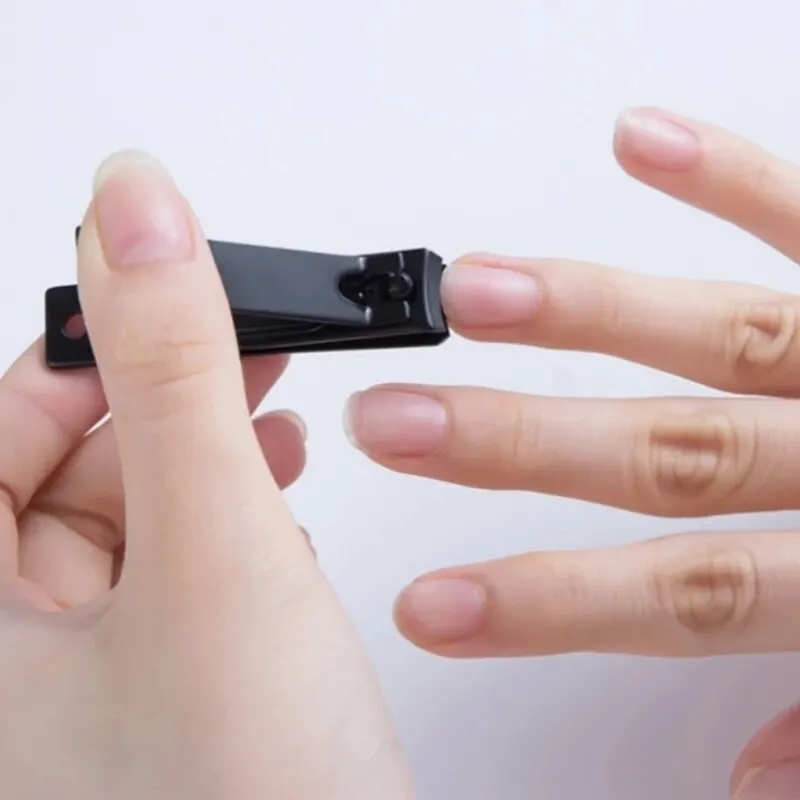 Conjunto de unhas de 7 peças em aço inoxidável, elegante, preto, cortador de unhas, lixa de unhas, manicure completa, ferramentas de beleza