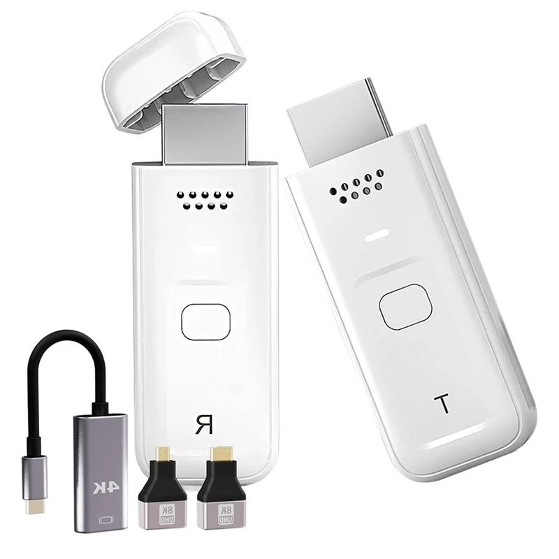 ABKQ-For HDMI-Compatible 50M Wireless Extender,With USB-C Adapter, For TV Projector Monitor Transmitter And Receiver