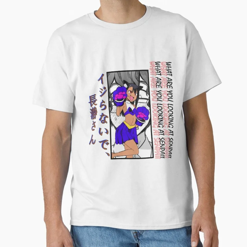 

CAT GIRL Dont Toy With Me, Miss Nagatoro Anime T shirt for man Large size Tops Manga Graphic Print Y2k Clothes Cartoon Tee