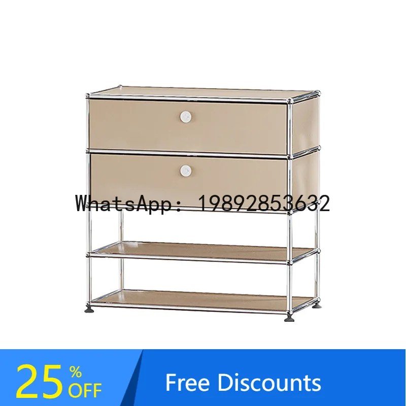 

YFY Stainless Steel Bedside Table USM Storage Cabinet Shelf Cabinet Chest of Drawers Modular Storage Entryway Shoe Cabinet