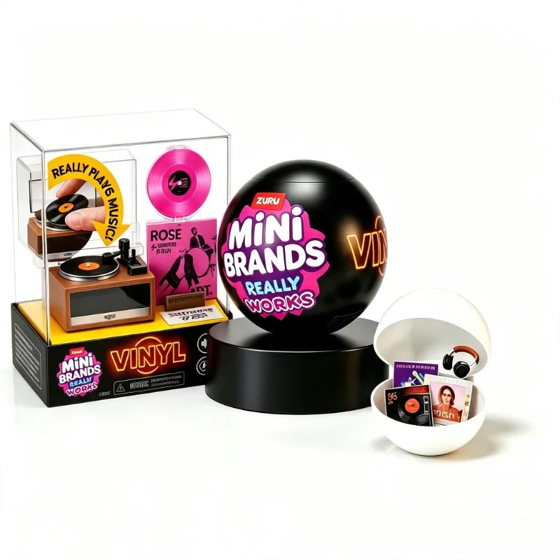 ZURU Mini-Vinyl-Player Blindbox-Ball Miniatur-Spielzeug für Kinder und Schüler Miniatur-Spielzeug Blindball-Spielzeug Sammler-Geschenke