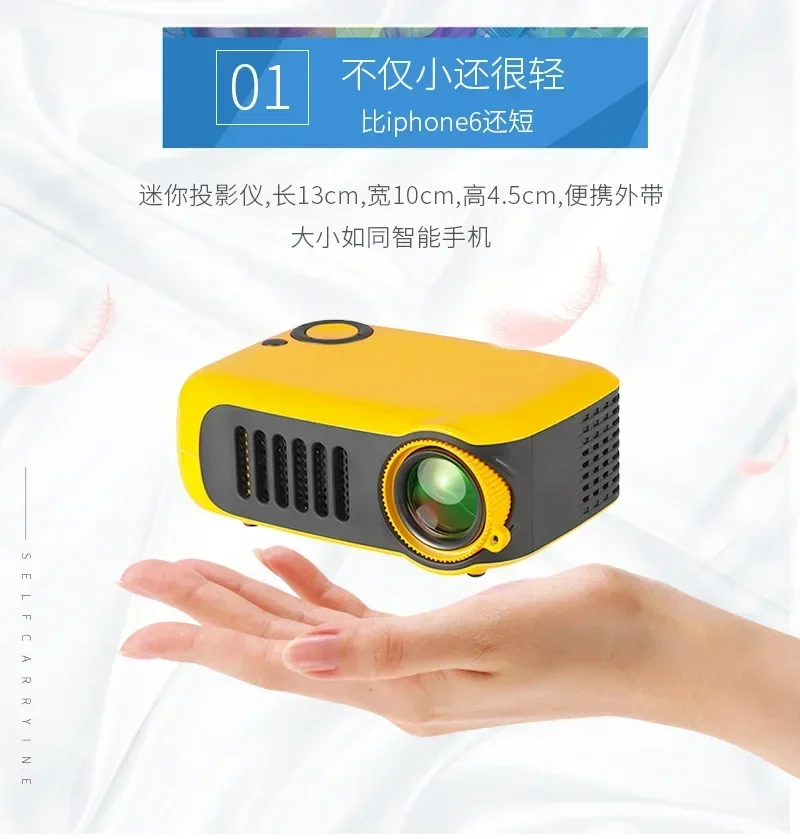 Manufacturer A2000 Mini Portable Cross-border Micro Projector HD 1080P Home Children's Mobile Phone Projector