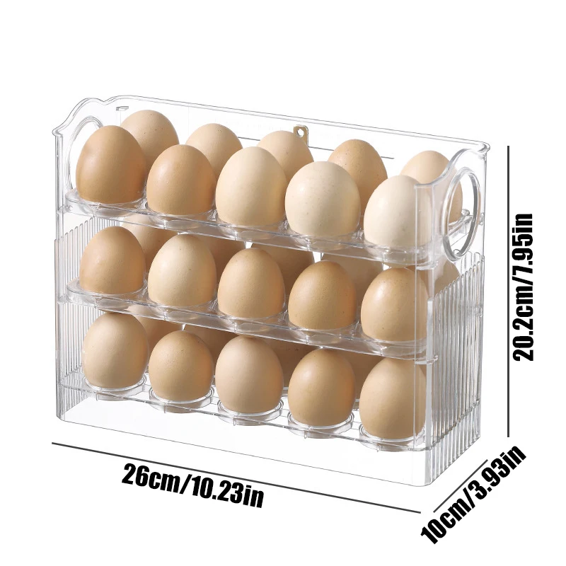 Refrigerator Side Door Egg Storage Box, 3-Layer Storage Rack, Kitchen Specific Egg Storage Tray, Kitchen Accessories