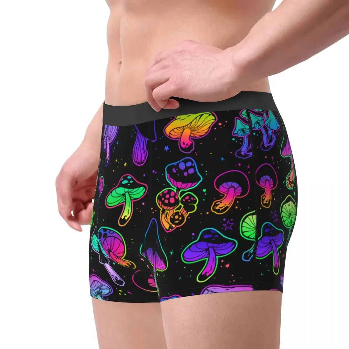 Men's Psychedelic Mushrooms Underwear Colorful Fashion Boxer Briefs Shorts Panties Male Soft Underpants S-XXL