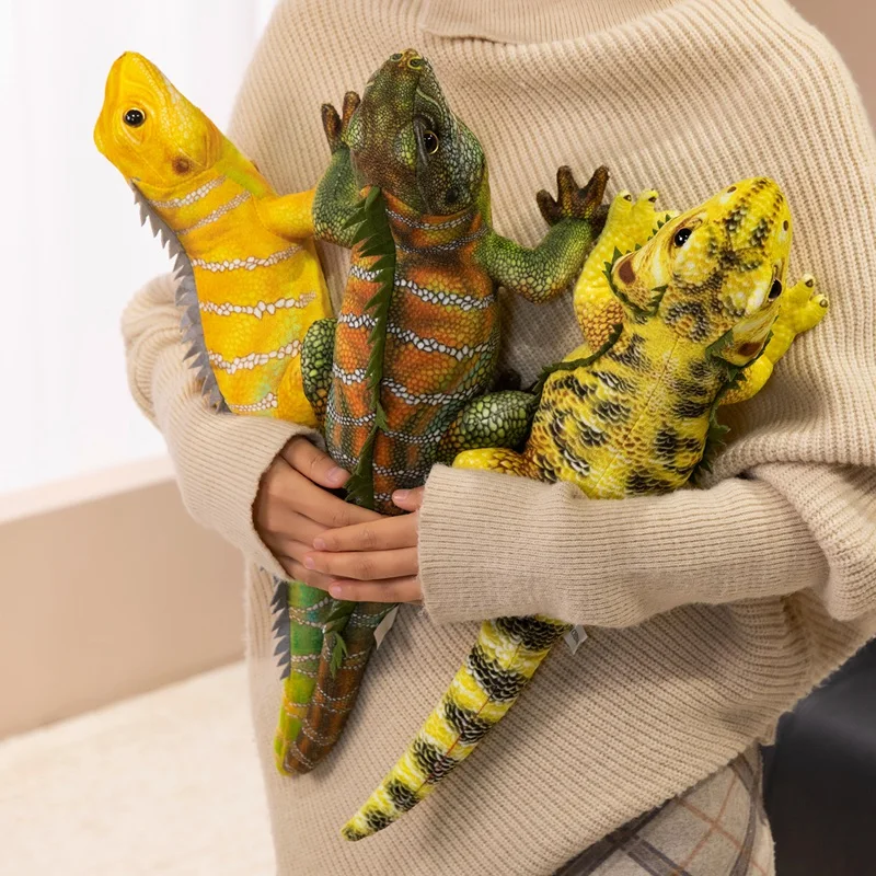 50cmのかわいい長い毛深いトカゲのぬいぐるみ、リアルな爬虫類のドラゴンのぬいぐるみ、素敵な部屋の装飾、男の子と女の子へのギフト