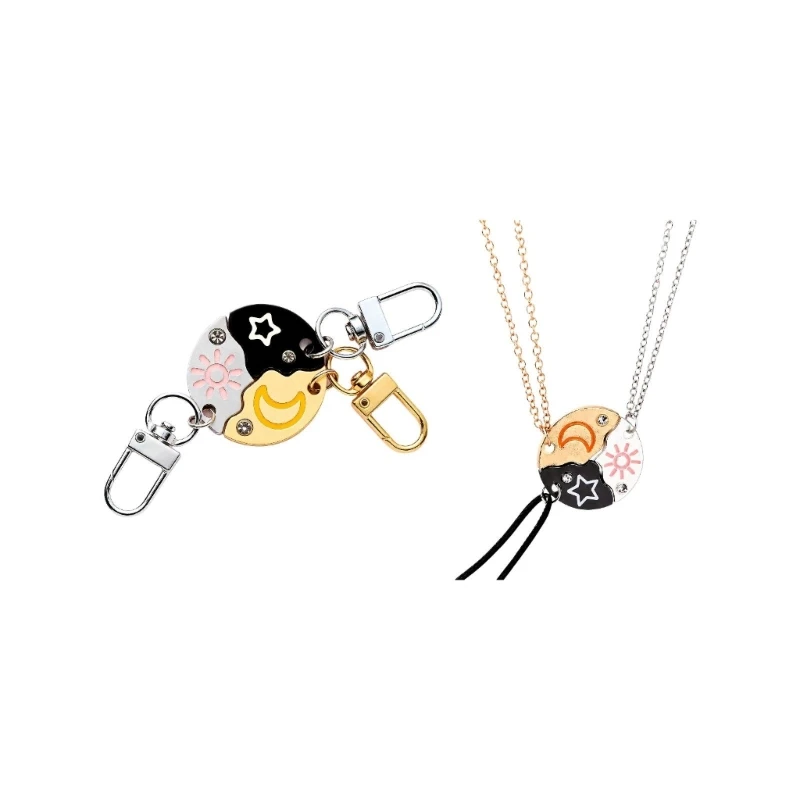 A0KD Sun Moon Star Charm Set for Daily Carry or Pendant Styling