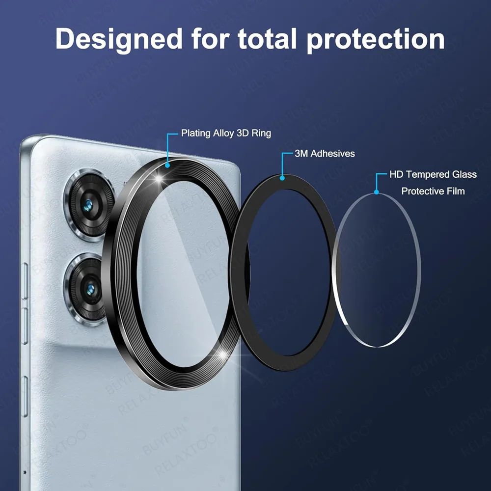 Alloy Metal Lens Glass Ring Case For Motorola Edge 50 Fusion Moto Edge50 Ultra 50Fusion 5G 3D Back Cover Camera Screen Protector