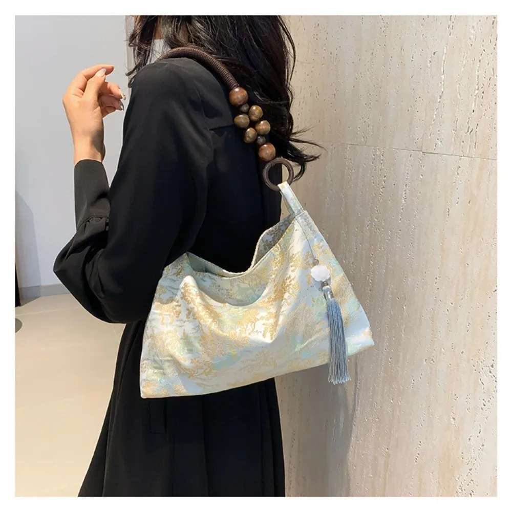 Bestickte Umhängetasche ​ Hasp Nähgarn Handwerk ​ ​ Ethnische Musterstickerei ​ ​ Handtasche im Nationalstil ​ Handtaschen mit Obergriff – Detail 20