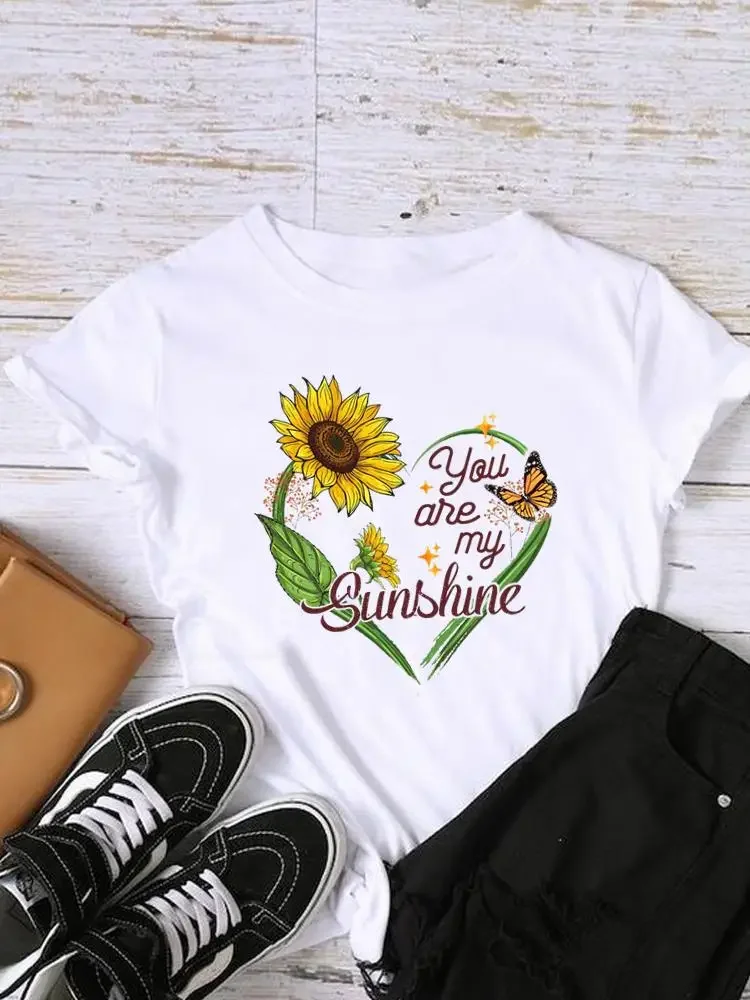 

Female Short Sleeve Print Fashion Women Shirt Trend Cute O-neck Tee Top Clothing Clothes Graphic T-shirt