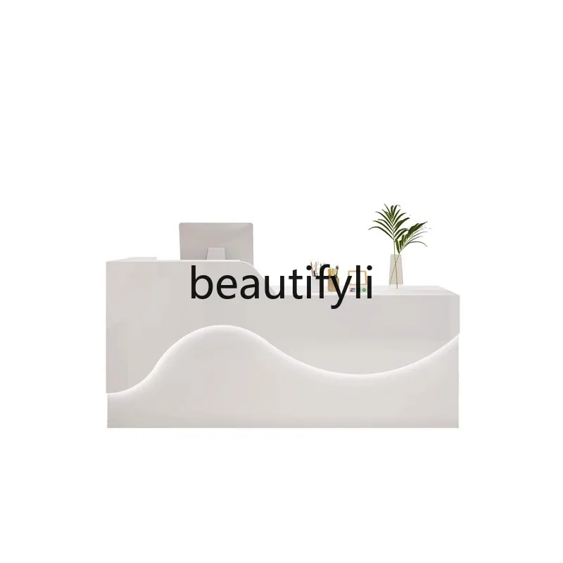 현대적인 래커 바 테이블 회사 프런트 데스크 접수 계산대 소형 이발소 미용실 카운터