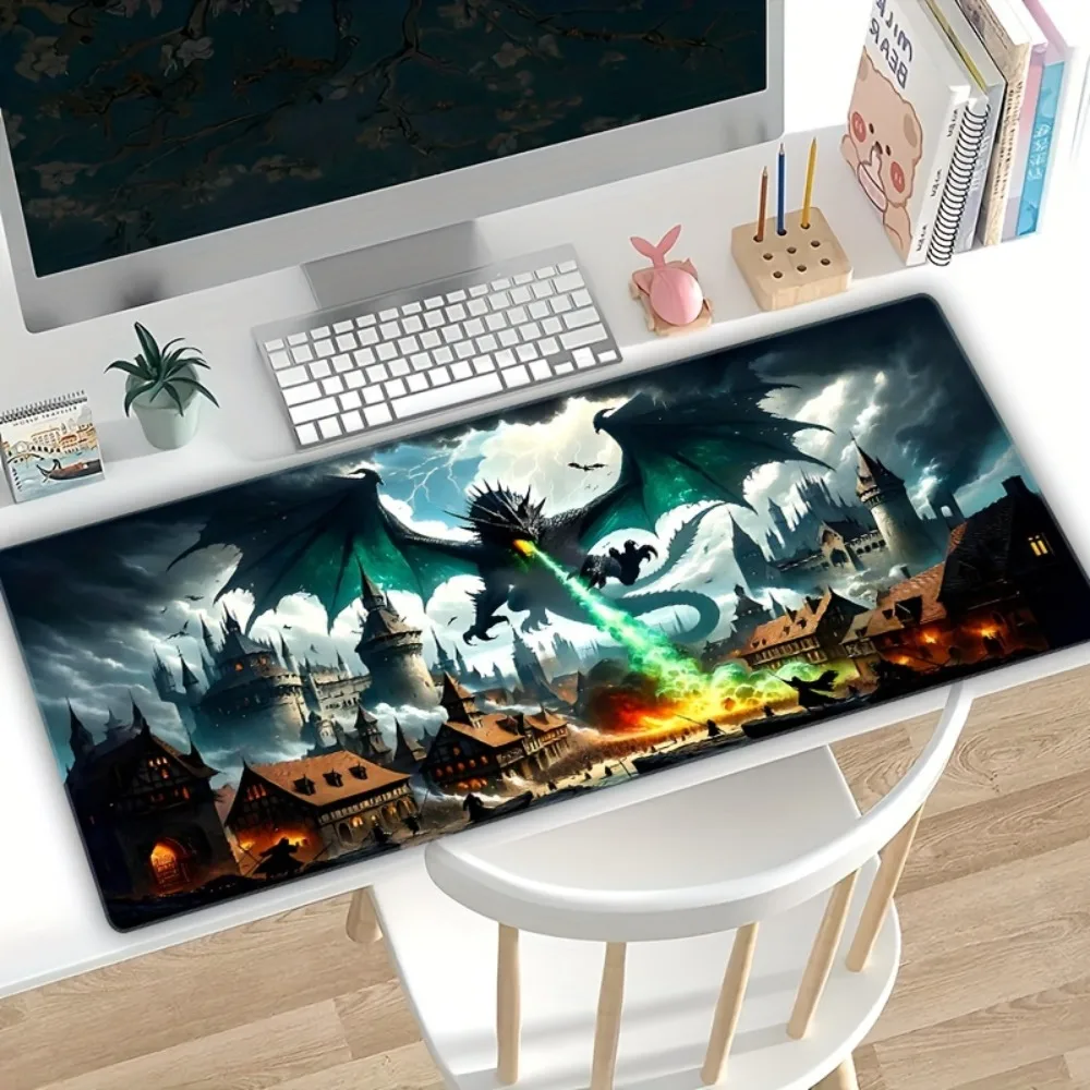 Black and purple floral high-definition mouse pad, made of non-slip and durable rubber material, suitable for office and home