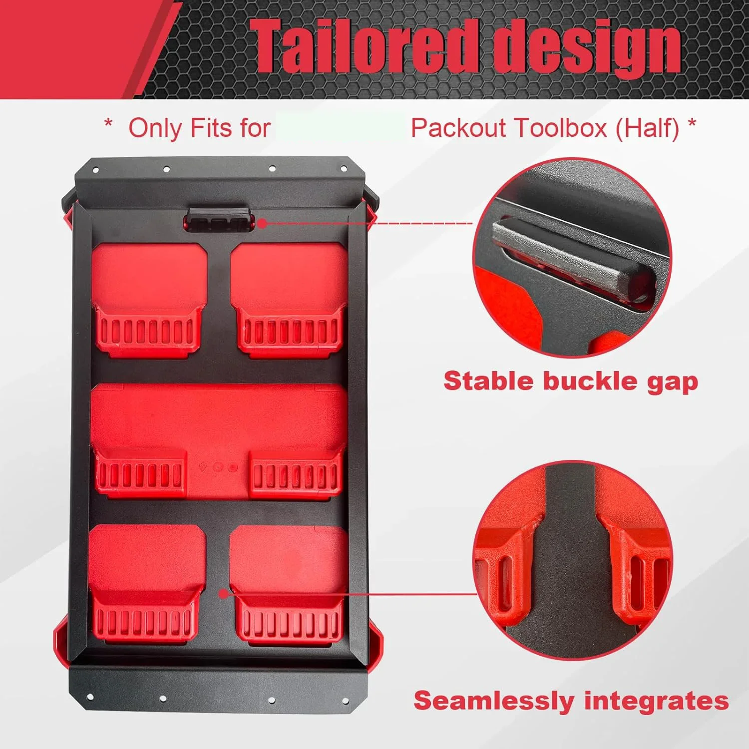 Mounting Plate Compatible with Milwaukee Packout Toolbox, Aluminum Mounting Base Storage Toolbox on Wall and Floor