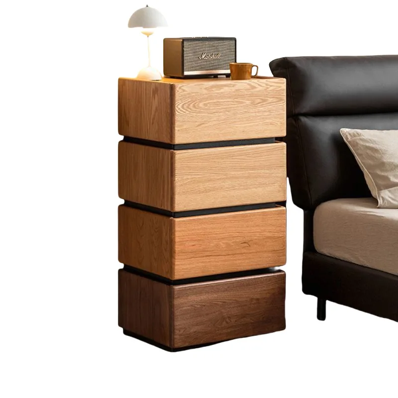 Solid wood bedside table, simple and modern, oak storage bedroom bedside table, free combination