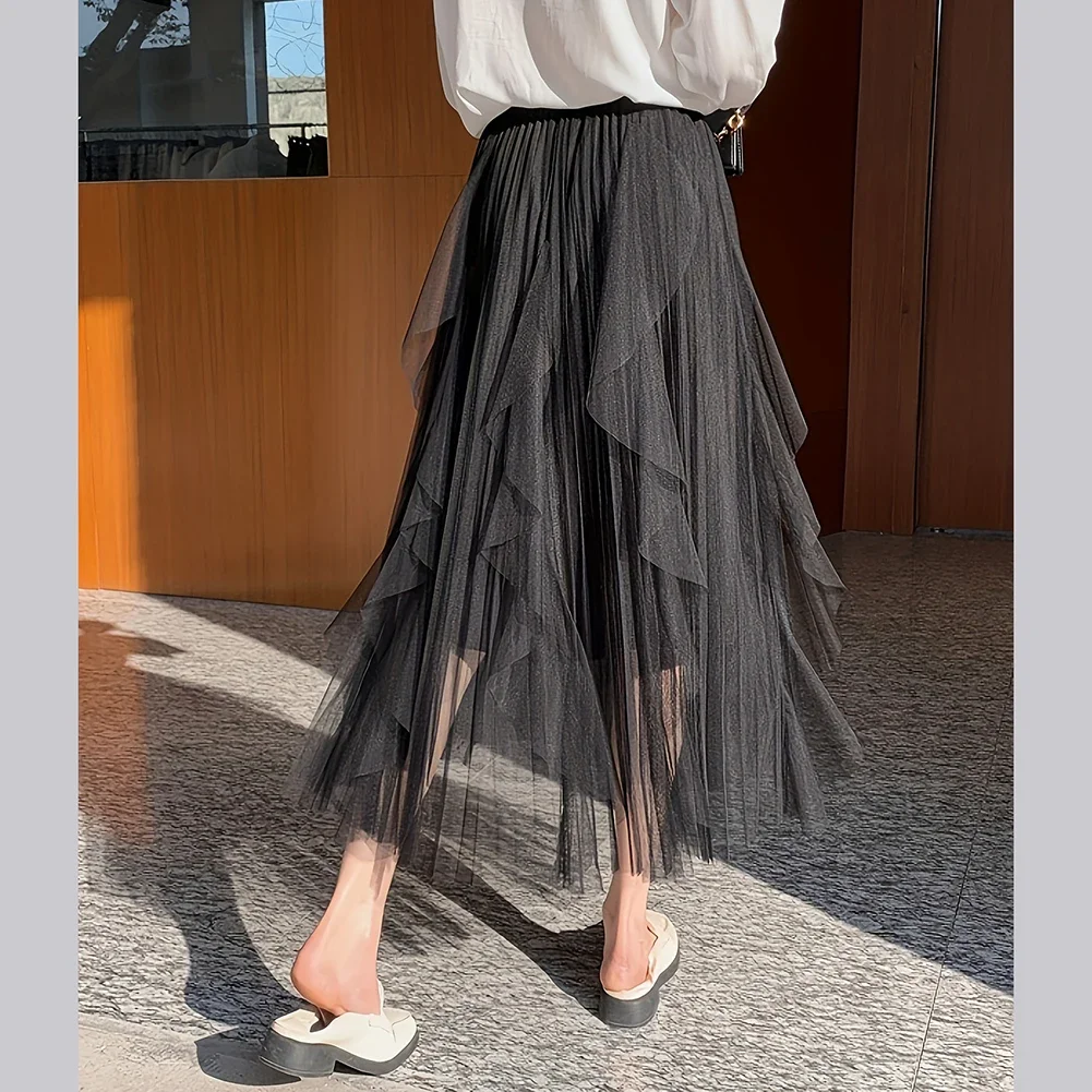 Mid Length Skirt High Waist Skirt Comfortable Wear For All Seasons Loose Fit For Daily Use Casual Swing Skirts