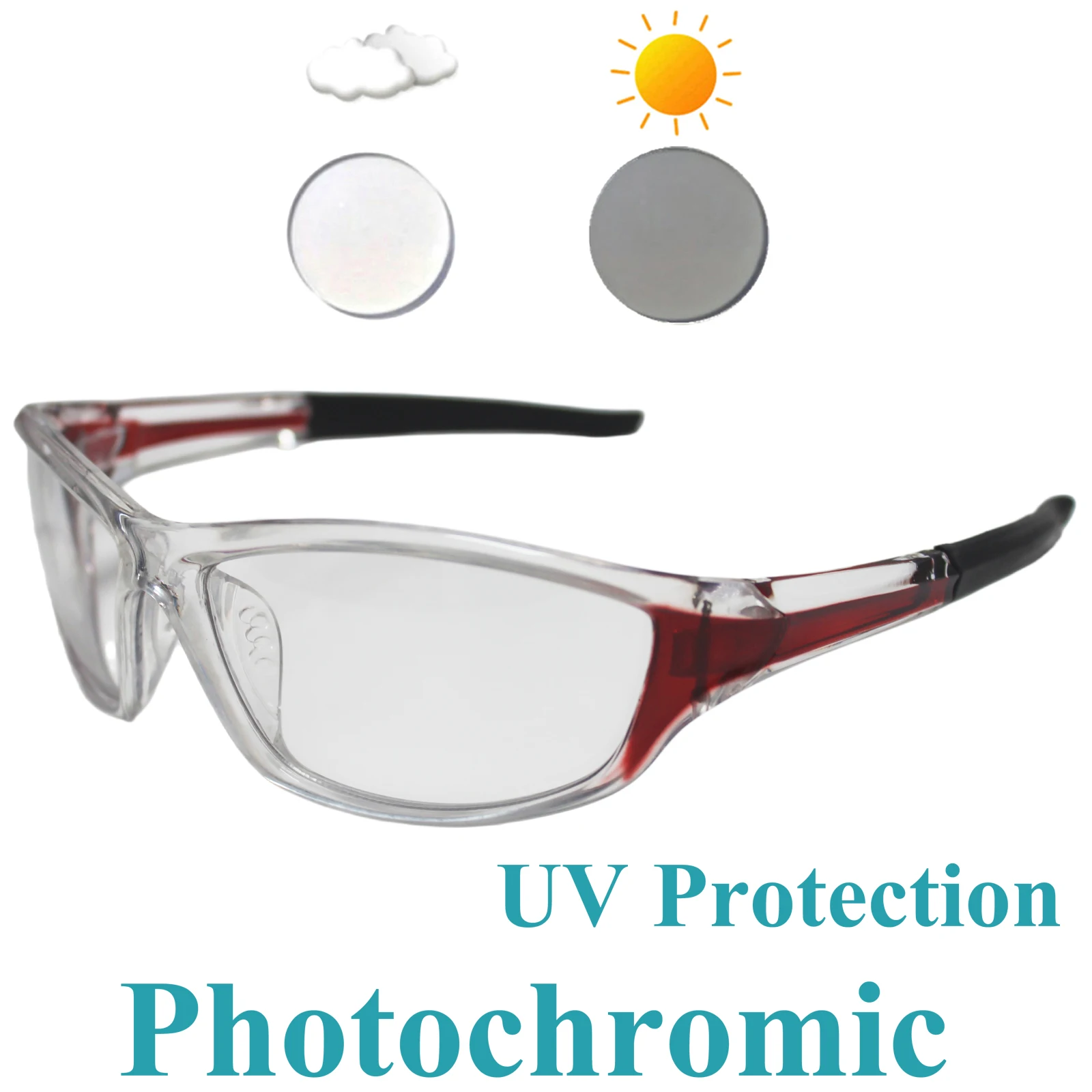 Photochrome Fahrradbrille Fahrrad-Eyewear für Männer und Frauen MTB Bike Baseball Sportsonnenbrille Wander- Angler- und Laufbrille – Detail 4