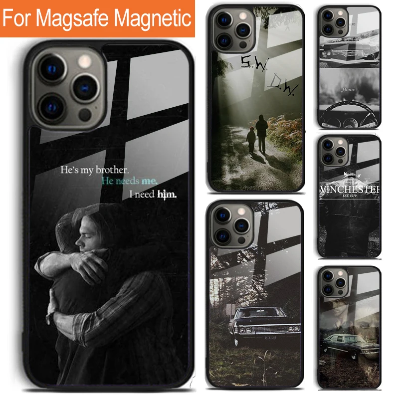 Supernatural Winchester Phone Case For iPhone 16 15 14 13 12 11 Pro Max Plus Magsafe Magnetic Wireless Charging Cover