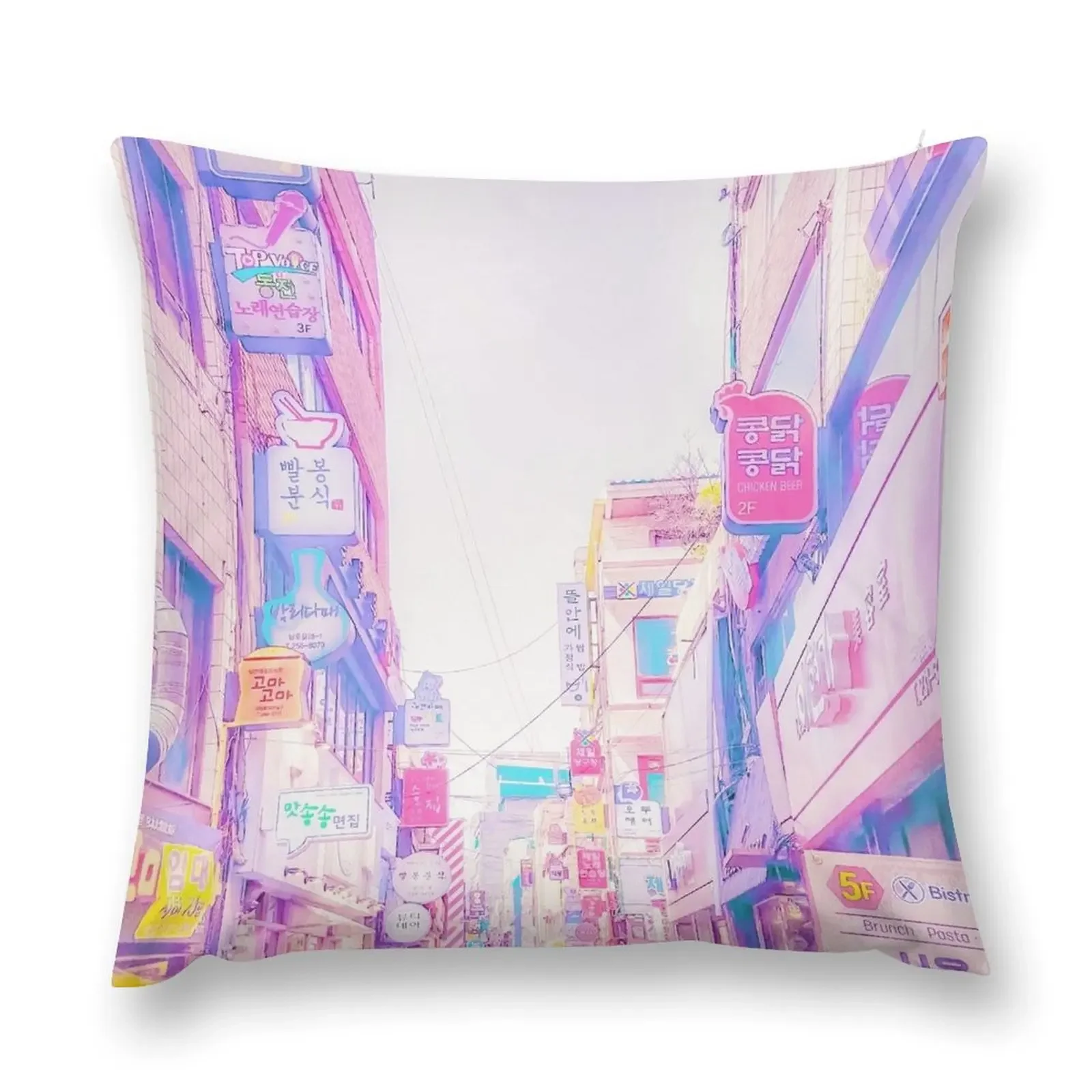 Anime Seoul (Vaporwave Edition) Throw Pillow home decor items christmas supplies Sofa Covers Pillowcase pillow