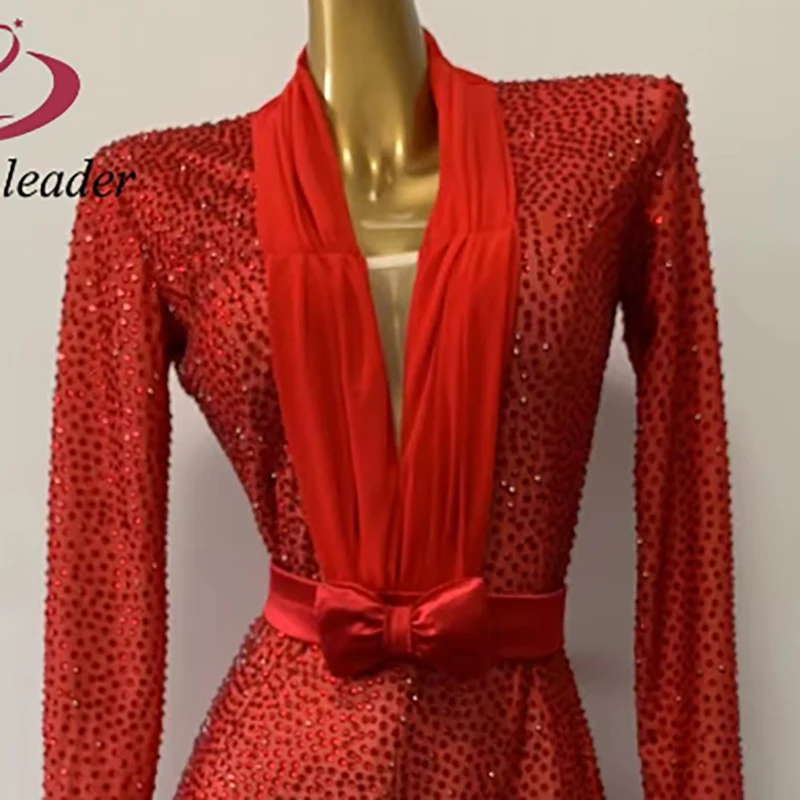 

Latin Dance Competition Women's High-end Custom Deep V Dress Performance Diamond-encrusted Blackpool dress