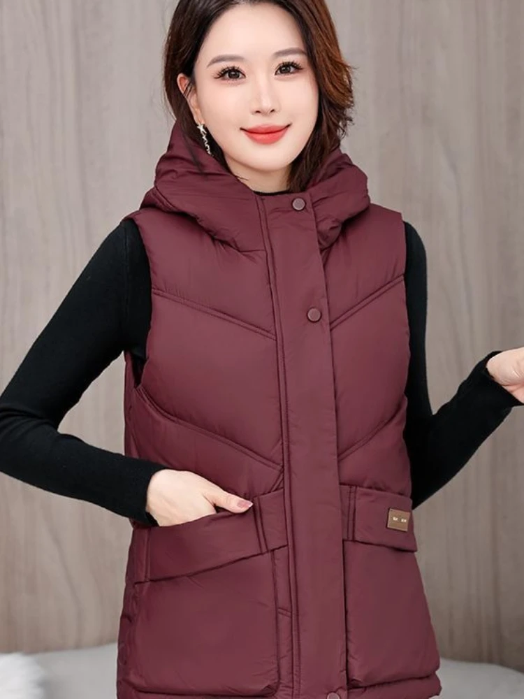 شتاء 2026 المألوف المتضخم سترة منتفخة للنساء الدافئة سميكة مقنعين ملابس خارجية غير رسمية حجم كبير سترة أمي غير رسمية #6