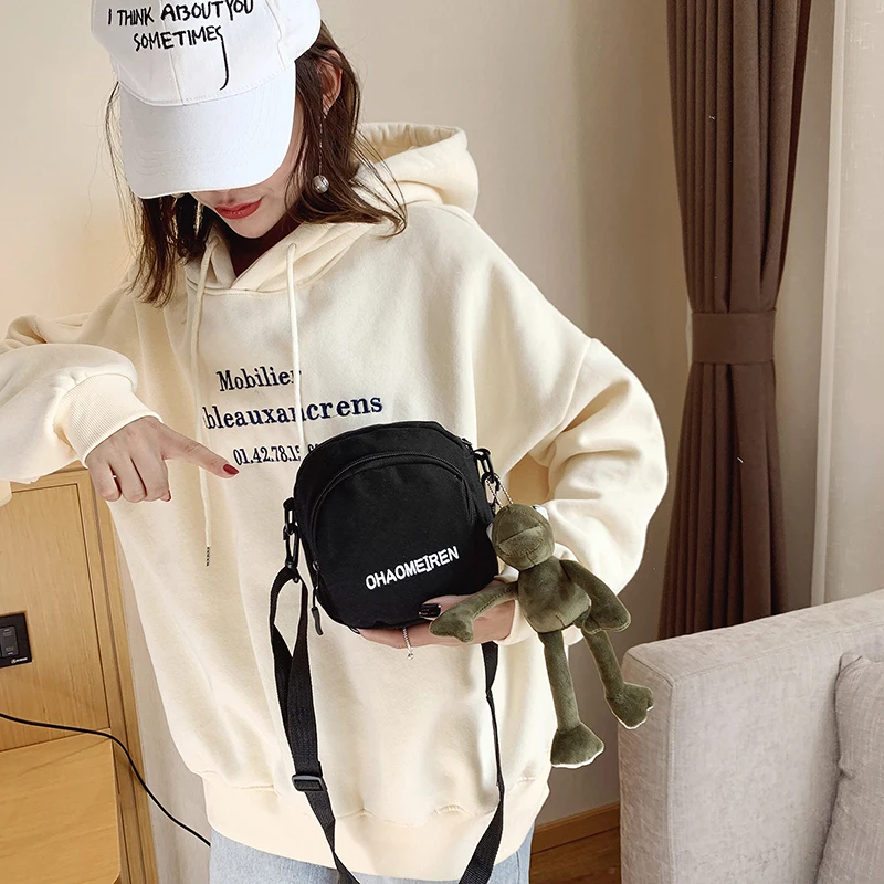 Korean Style  Canvas Crossbody Bag Women's Single Shoulder Sling Bag Fashion Forest System Student Bag Soft Handle