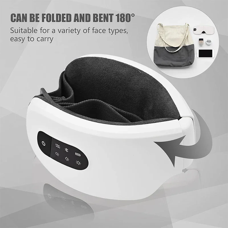 Masażer do oczu 4D inteligentna poduszka powietrzna wibracje przyrząd do pielęgnacji oczu gorący kompres Bluetooth okulary do masażu oczu zmęczenie pielęgnacja przeciwzmarszczkowa — zdjęcie 4