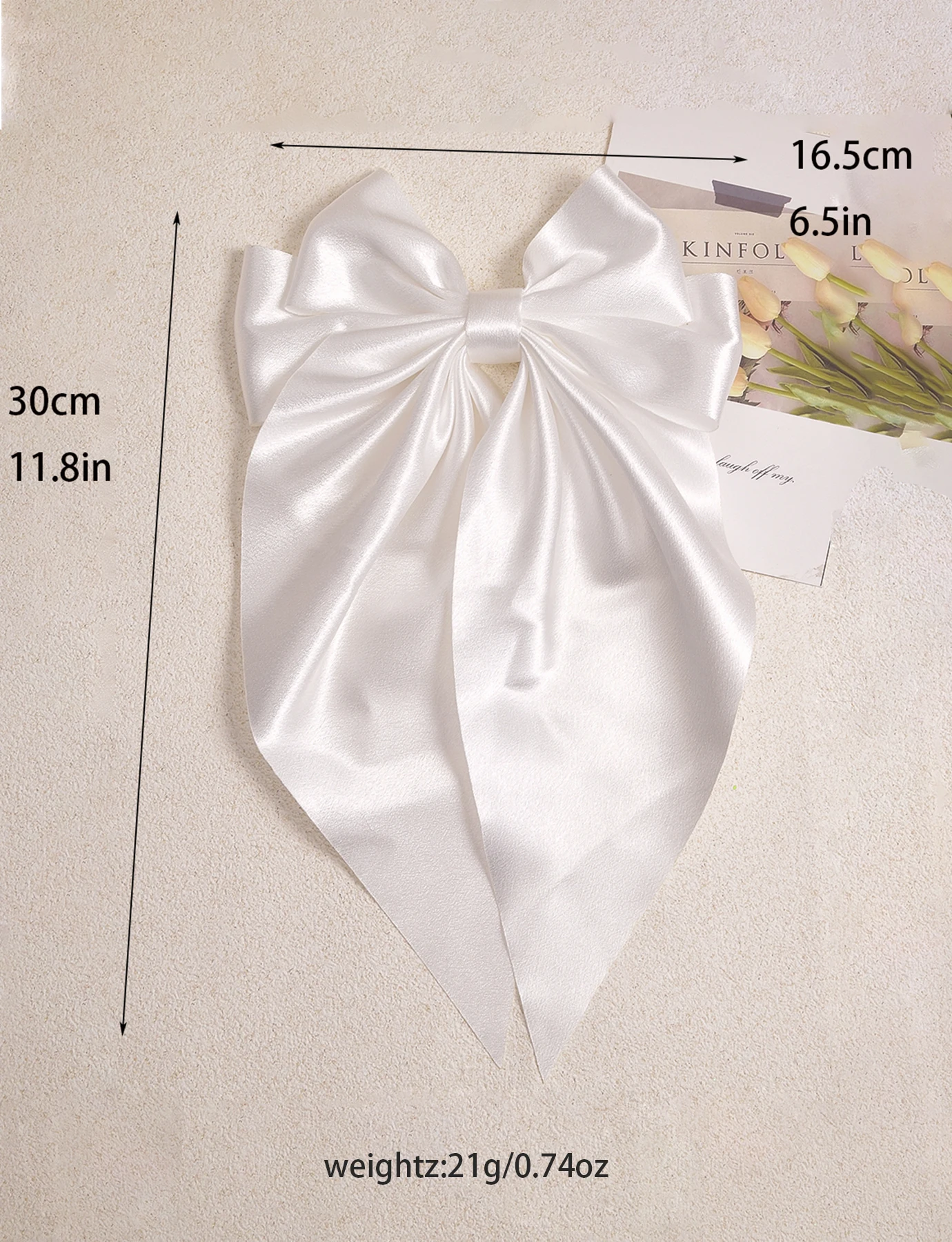 1 big bow tie long streamer plain duck beak clip hairpin fashion popular all girls daily dress up hair accessories