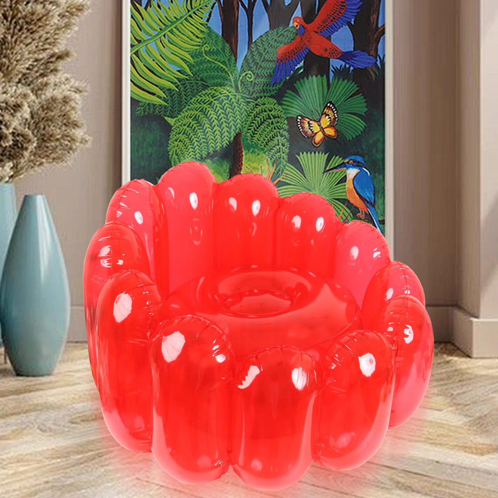 Outdoor Camping Inflatable Chair Easy Setup Durable PVC Material Jelly Sofa Great for Pool Party Decoration