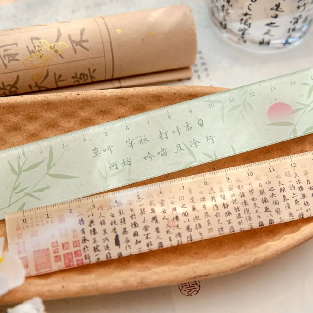 Multifunction 15cm Straight Ruler Creative Acrylic Math Drawing Ruler Dividing Ruler Stationery