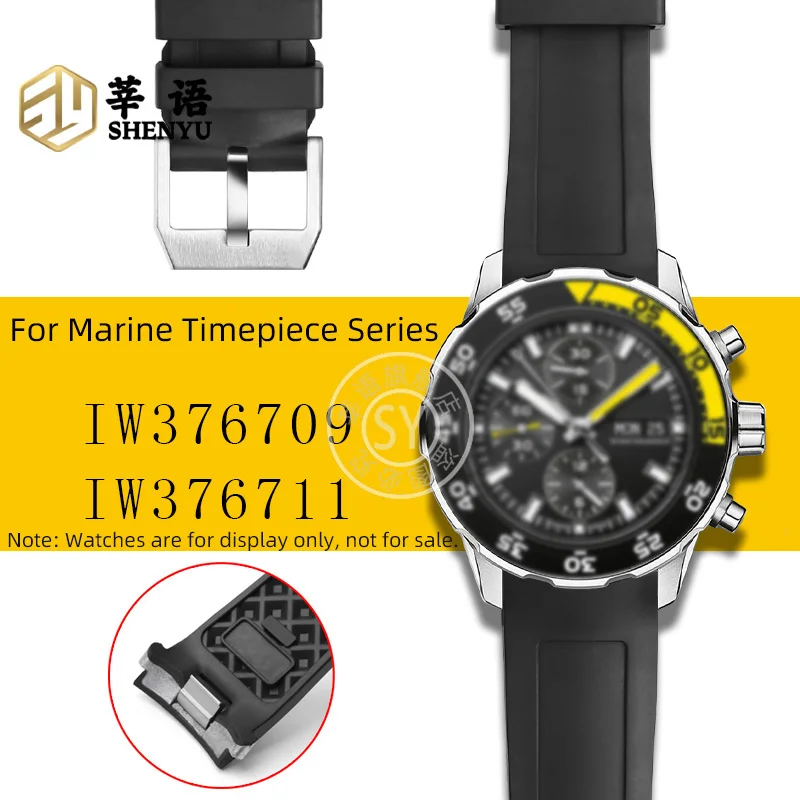 Shenyu Rubber strap For IWC Marine Timepiece Series AQUATIMER CHRONOGRAPH IW356802 IW376705 quick release watchband bracelet