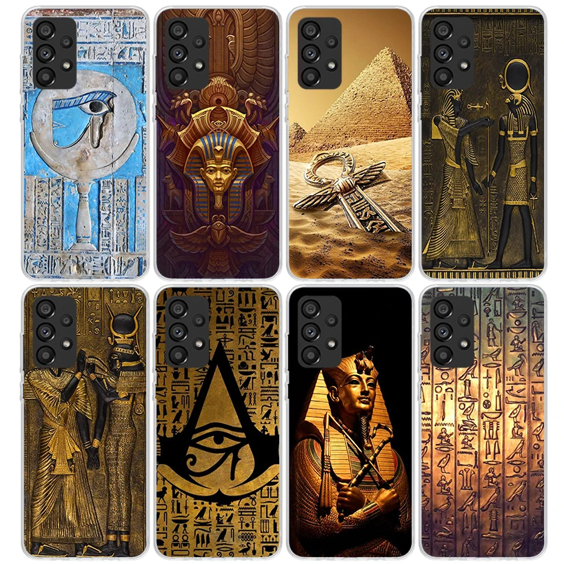 Egypt Nefertiti Anubis Ankh Pharaoh Phone Case for Samsung Galaxy A15 A25 A35 A55 A14 A24 A34 A54 A13 A23 A33 A53 A12 A22 A32 A5