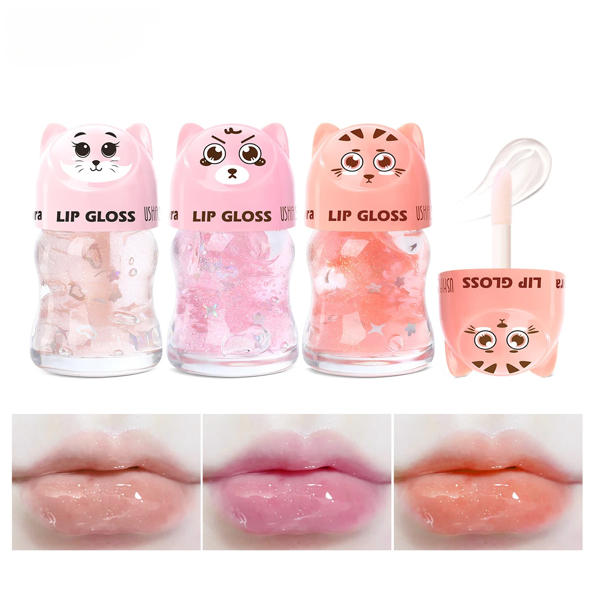 

3-color liquid lip gloss with long-lasting lip oil Durable and not easily discolored Moisturizing