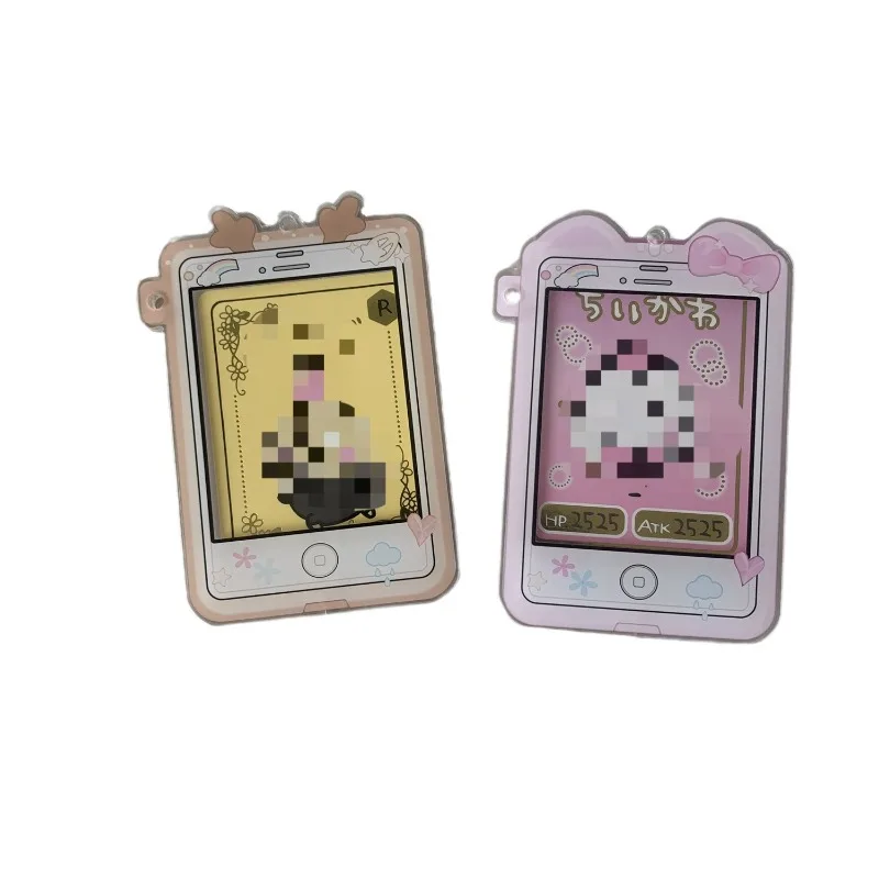 1 Piece Sweet Cartoon Kpop Photocard Display Holder Cute Phone Style Bear Rabbit Photo Card Cover Case Kawaii Student Supplies