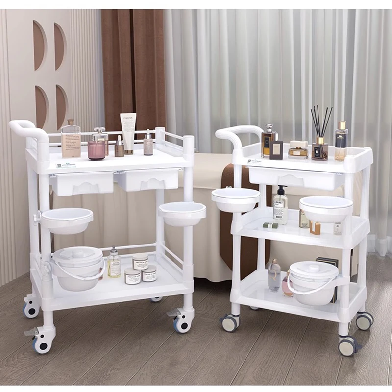 Trolley With Wheels for Spa Stainless Steel Cart Machine Laser Bar Tattoo Metallic carlloOrganizers Trolleys Salon Professional