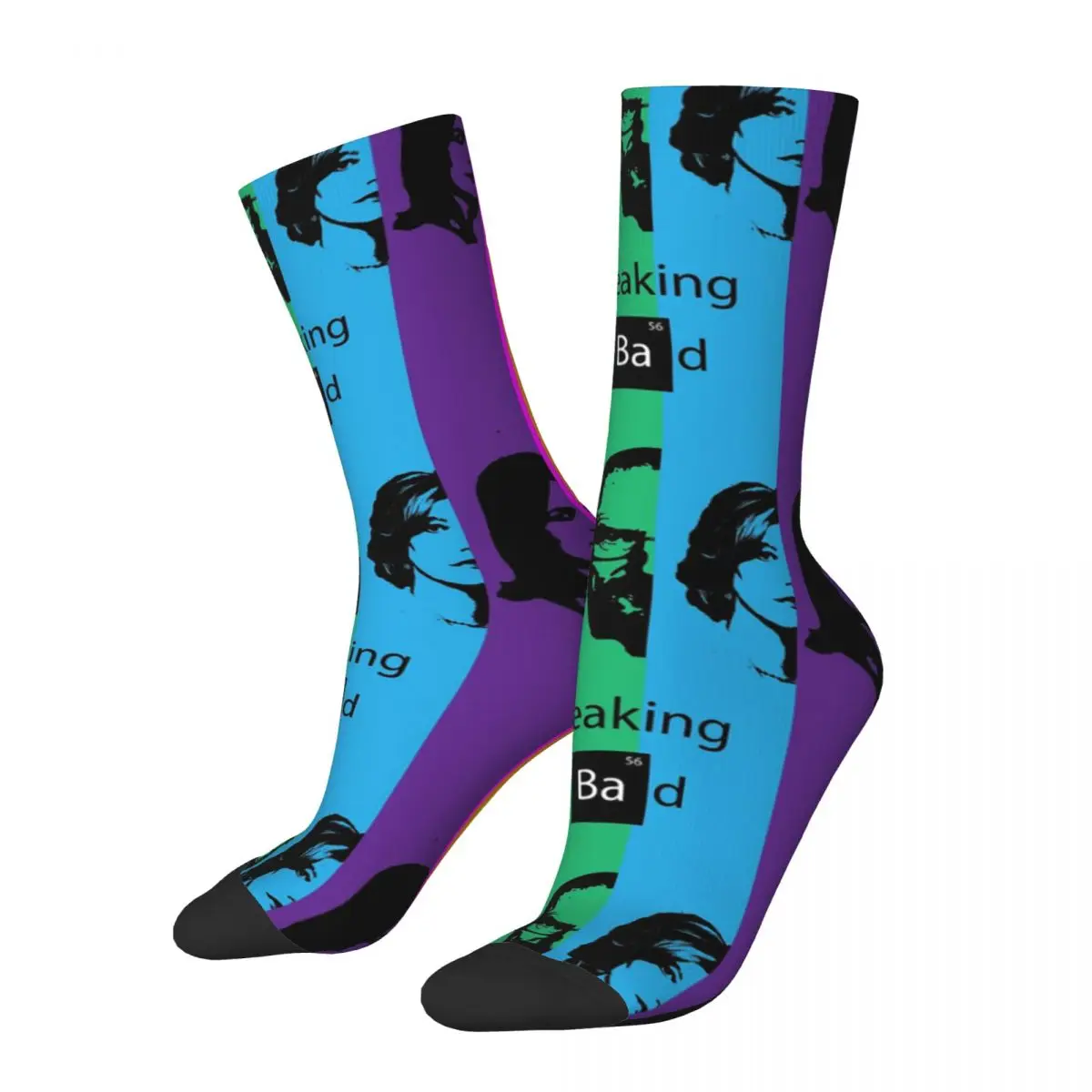 Heisenberg Walter Breaking Bad Design  Color Theory Men Women Socks Windproof Novelty Spring Summer Autumn Winter Stockings Gift