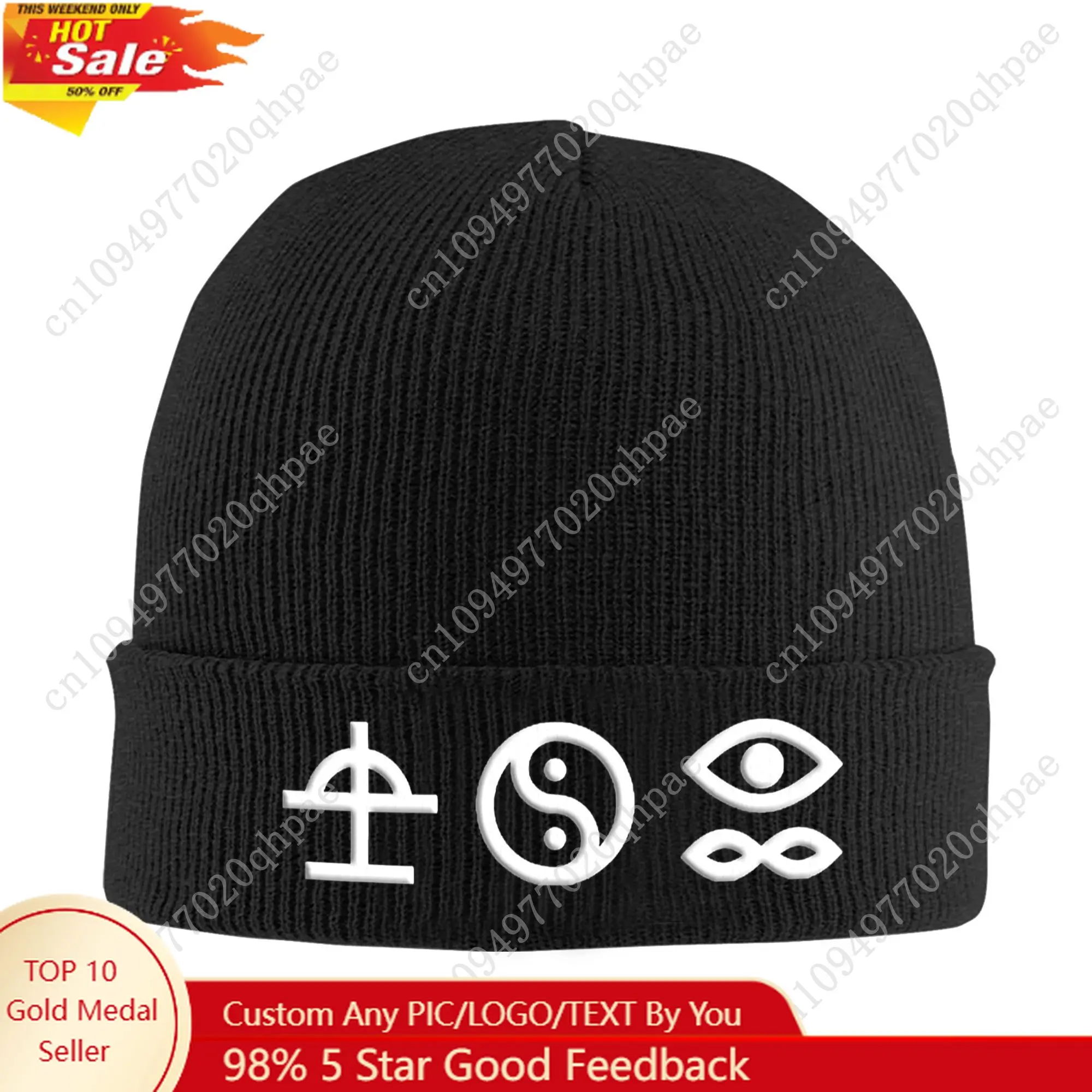 

Bad Omens is an American metalcore Knitted Hats Winter Warm Beanies Cap Unisex Knit Bonnet Caps Fashion