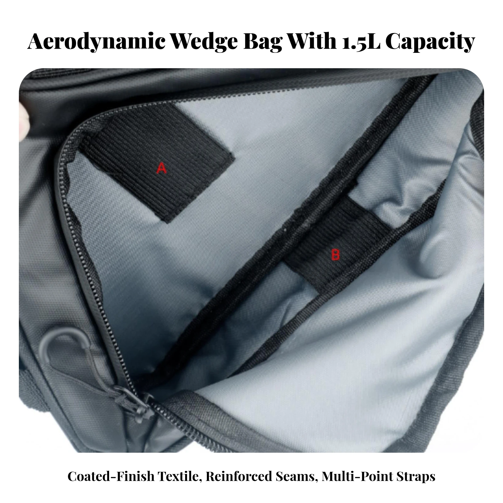 Two-Wheeled Vehicle Frame Corner Bag Compact Waxed Material Bike Frame Bag with Hook-and-Loop Straps Portable Secure Attachment