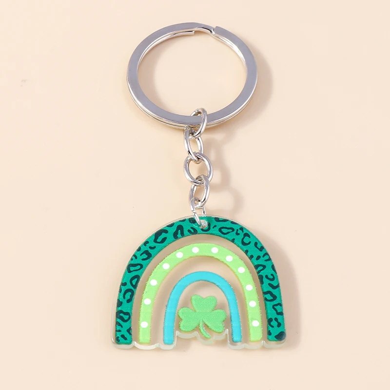 Lovely Resin Rainbow  Keychain Smile Face Cloud Key Ring Pedants for Car Keyholder Handbag Decor Charm DIY Jewelry Gifts