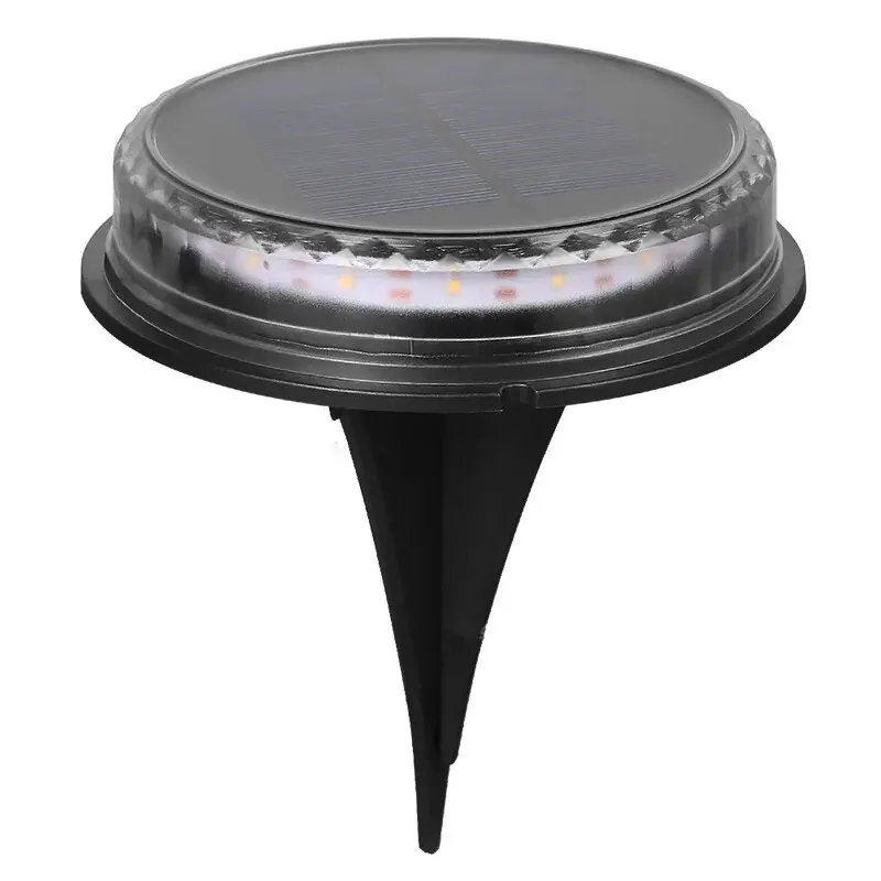 4PCS 1200mAh Round Solar Night Security Disk Powered Led Garden Lawn Light Walkway Outdoor Landscape Ground