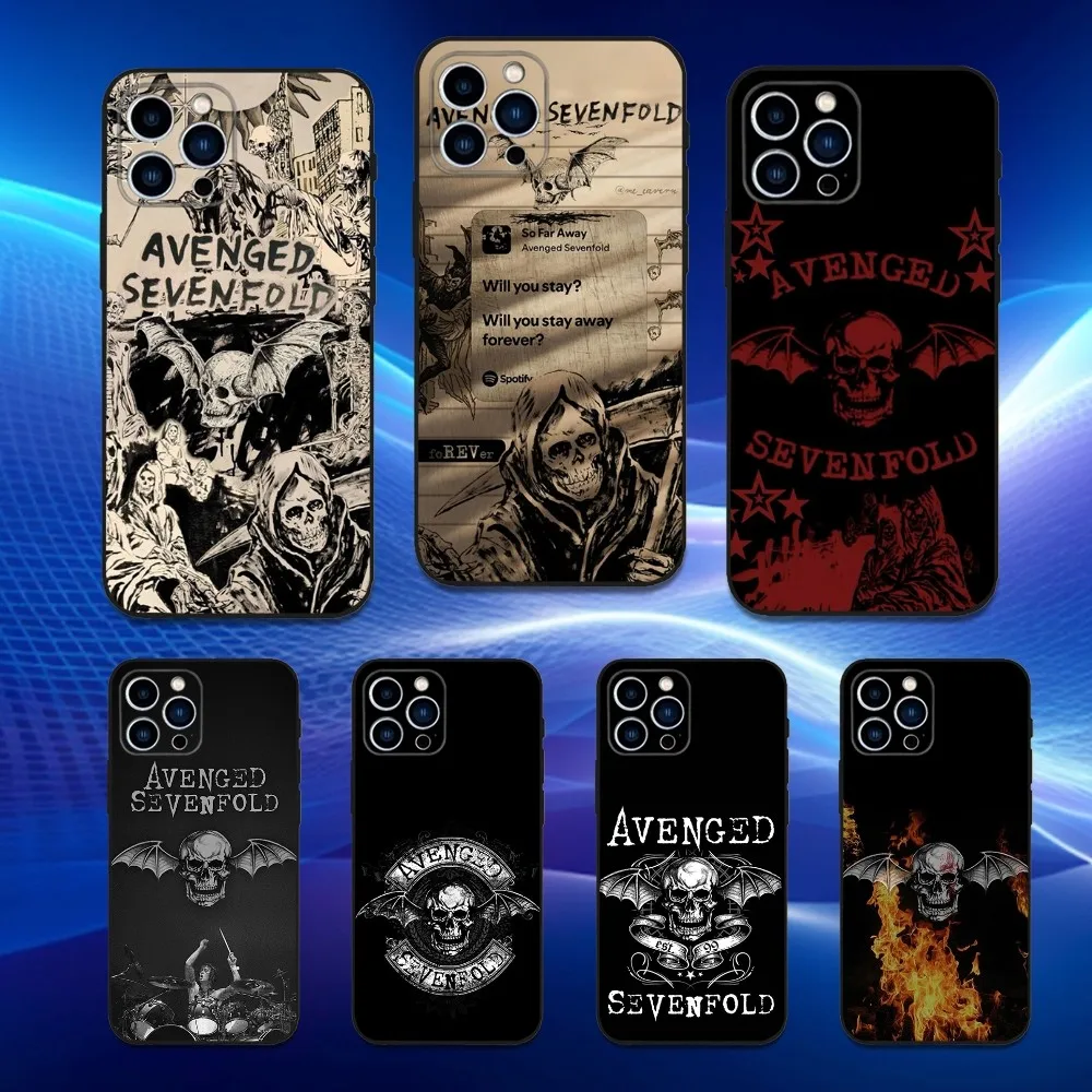 

Band A-Avenged S-Sevenfold Phone Case For iPhone 16,15,14,13,12,11 Plus,Pro Max,XS,X,XR,SE,Mini,8,7,Soft Silicone Black Cover