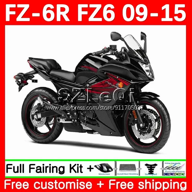 Body For YAMAHA FZ 6R FZ6N FZ6R 09 10 11 12 13 14 15 136No.35 FZ-6R FZ6 2009 2010 2011 2012 2013 2014 2015 Gloss black Fairing