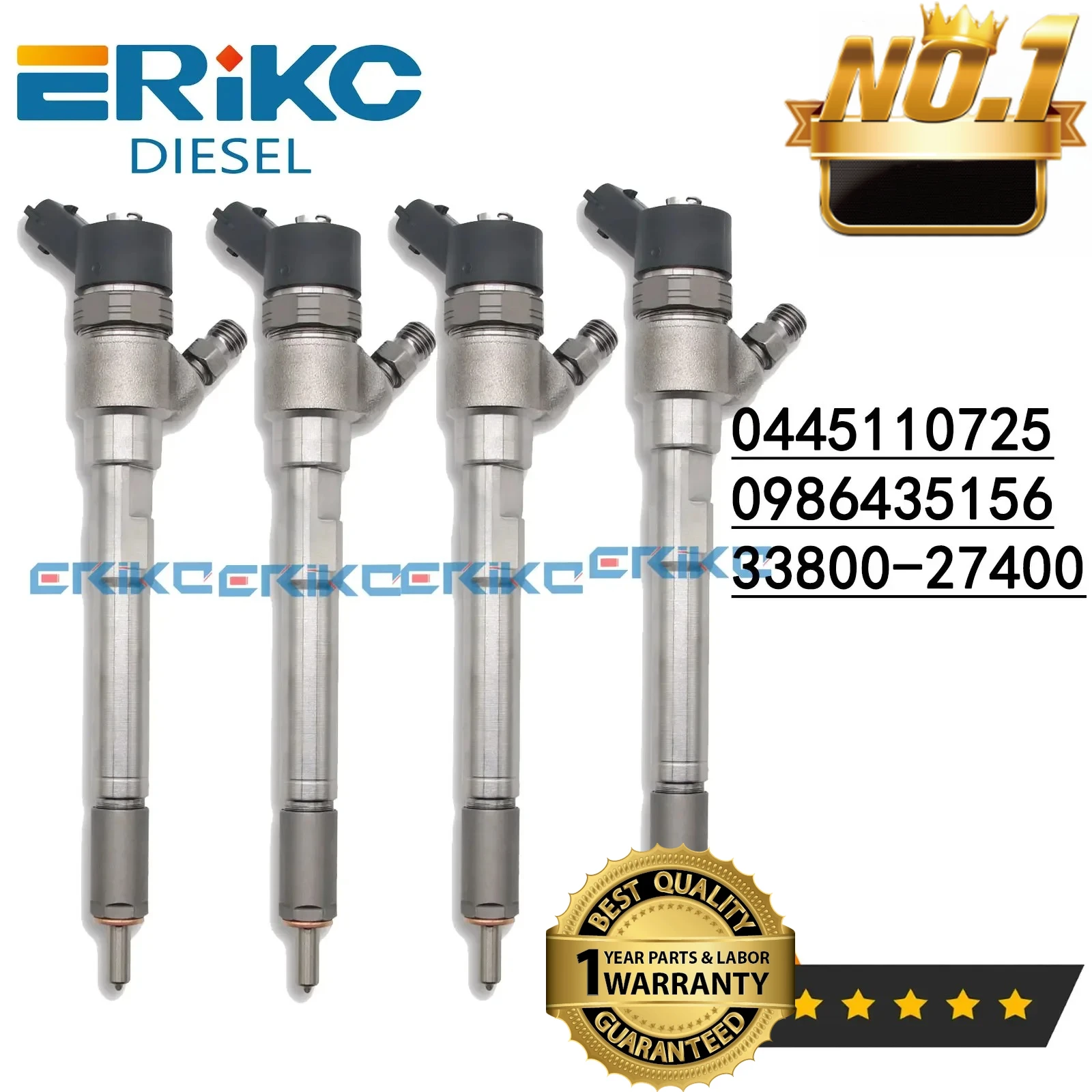 

4 PCS 0445110725 Genuine Injector 33800-27400 Diesel Fuel Nozzle 0 445 110 725 For Hyundai KIA D4EA Engine 3380027400