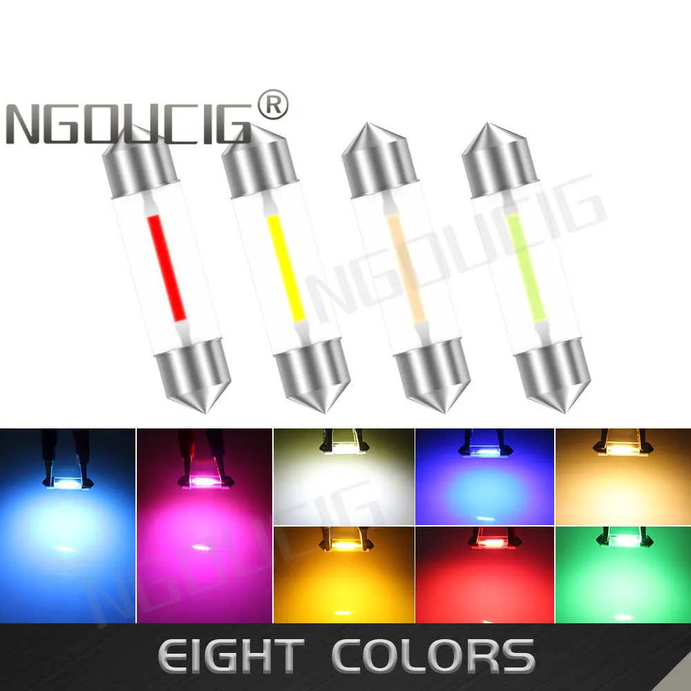 NGOUCIG 2PCS C5W 31 mm C10W Festoon 31mm Led 36mm 39mm 41mm 28mm Bulb Dome Signal Lamp Car Light 6V 12V 24V Red Blue Warm White