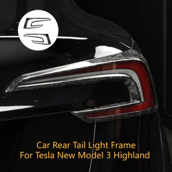 Real Carbon Fiber Rear Taillight Trim Frame for Tesla New Model3 Highland 2024 Car Accessories Car Rear Tail Light Sticker Cover