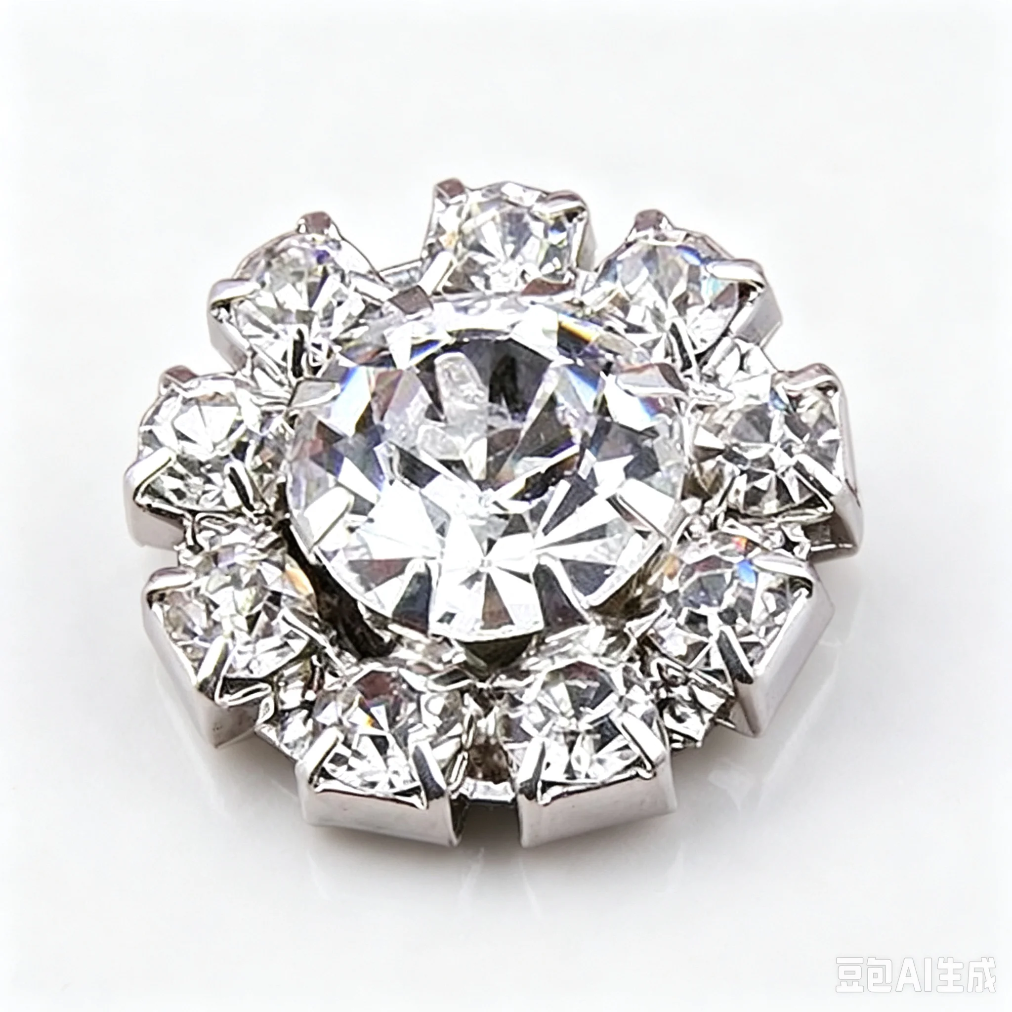 Luxury Round Silver Rhinestone Shank Buttons Silver Metal Sew On Buttons for Coat Dress Sweater DIY Clothing Wedding Decoration