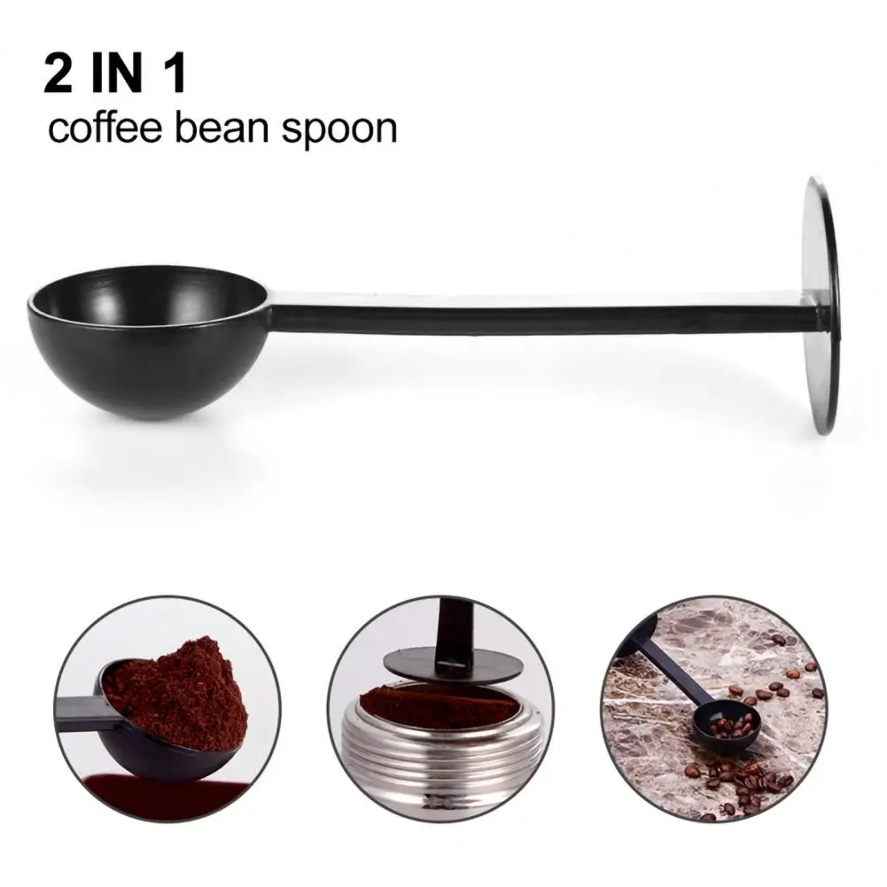 2-in-1 15.5cm Coffee Spoon Plastic Coffee Tamper Scoop Tablespoon Measuring Long Handle Tools Milk Power For Home Kitchen Bar