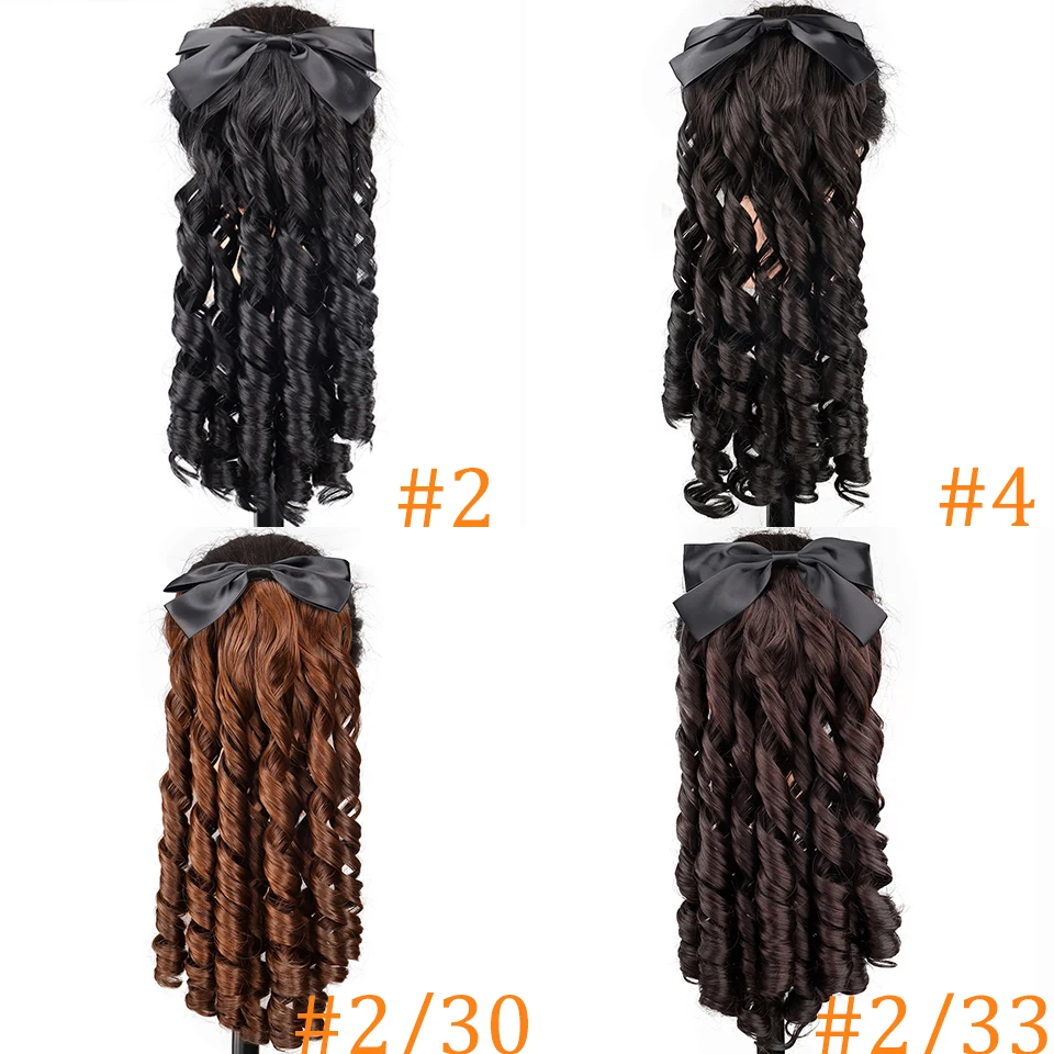 Synthetic Bow Ponytail Extensions, Retro Republican Style