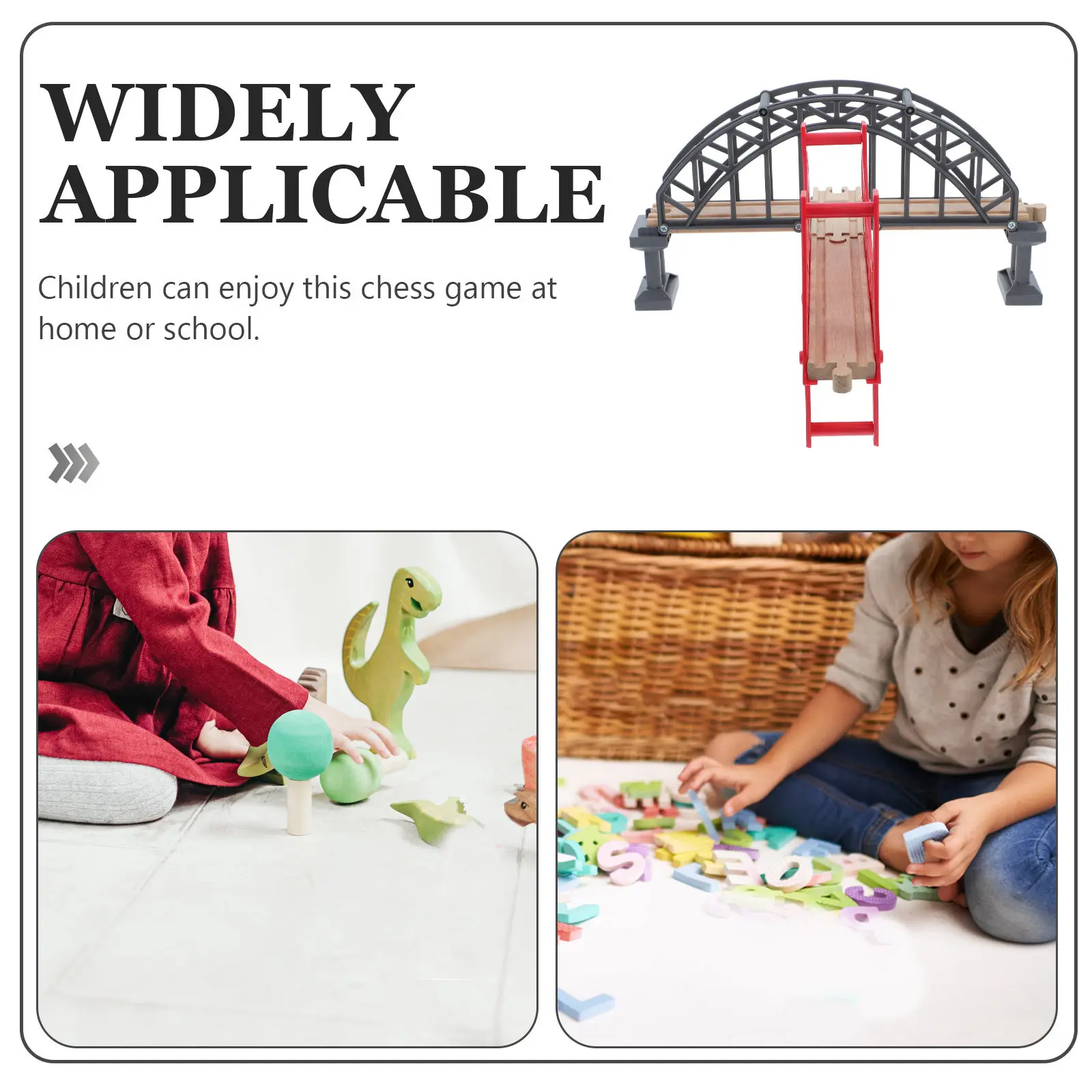 Train Wooden Suspension Bridge Railway Track Accessories Set Creative DIY Railway Bridge Scene Expansion for Kids view 4